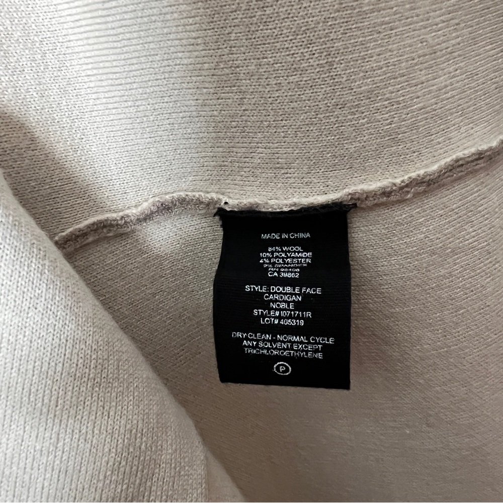 Theory Wool Blend Double Face Cardigan Tab/Oatmeal Size Medium - Picture 5 of 5